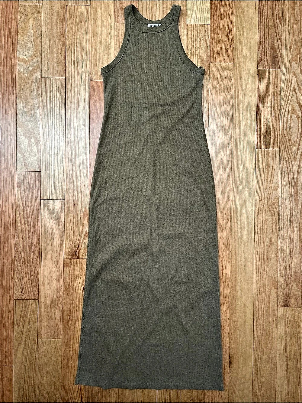 BUCK MASON Surplus Rib Tank Midi Maxi Dress Faded Moss XS S 0 2